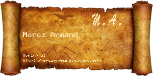 Mercz Armand névjegykártya